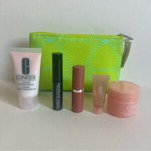 Clinique 6 PCS Makeup / Skincare Travel Gift Set with bag NEW